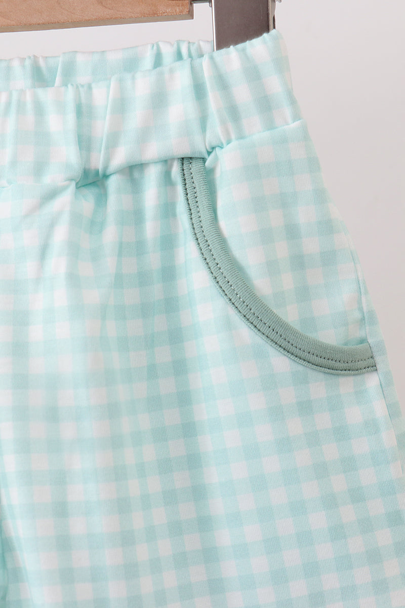 BOYS - SAGE PLAID SET