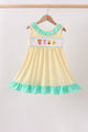 Mustard Honey Bear Embroidered Dress