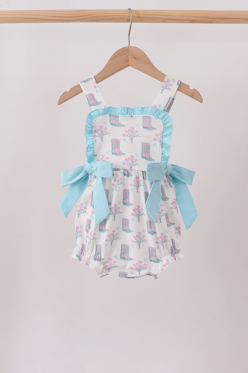 BLUE BOOTS RUFFLE BUBBLE