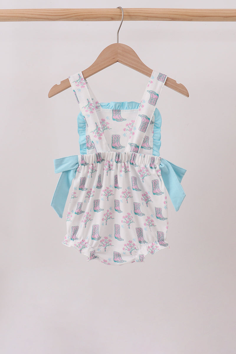 BLUE BOOTS RUFFLE BUBBLE