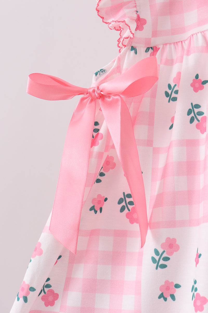 PINK FLORAL RUFFLE SHORTS SET