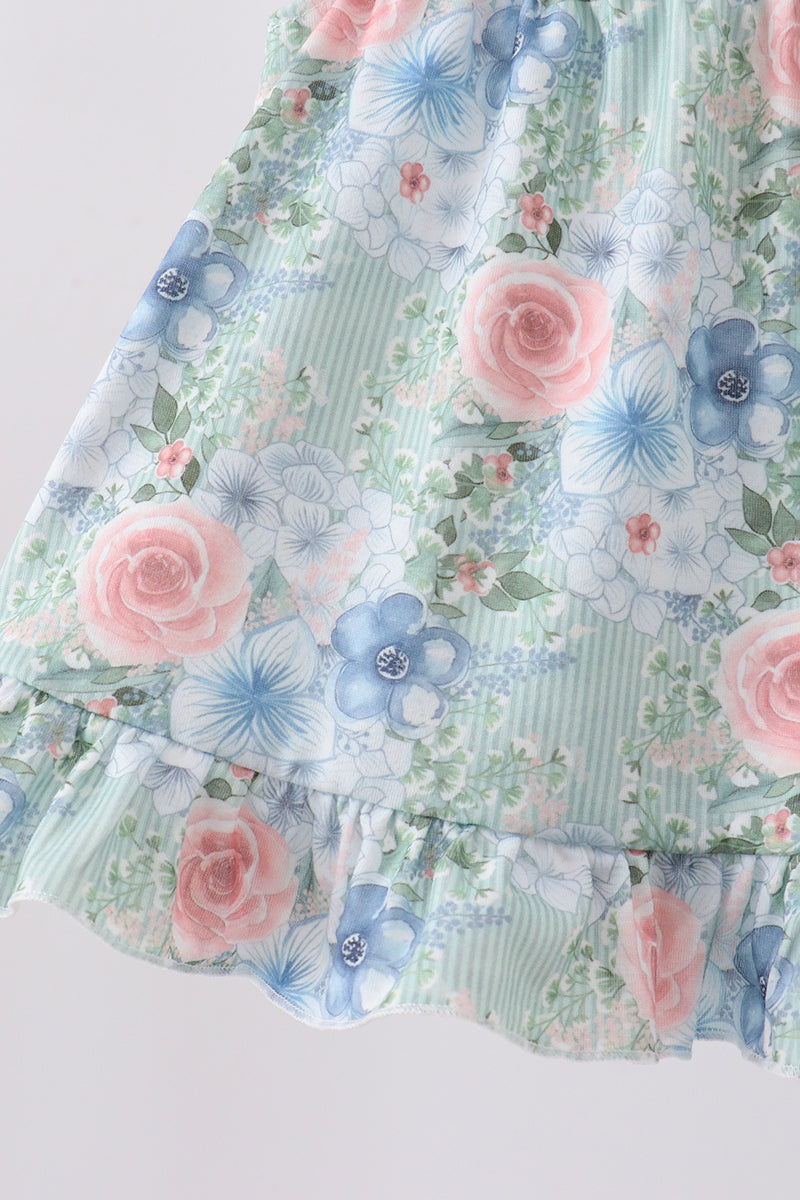 FLORAL SMOCKED BLOOMER SET