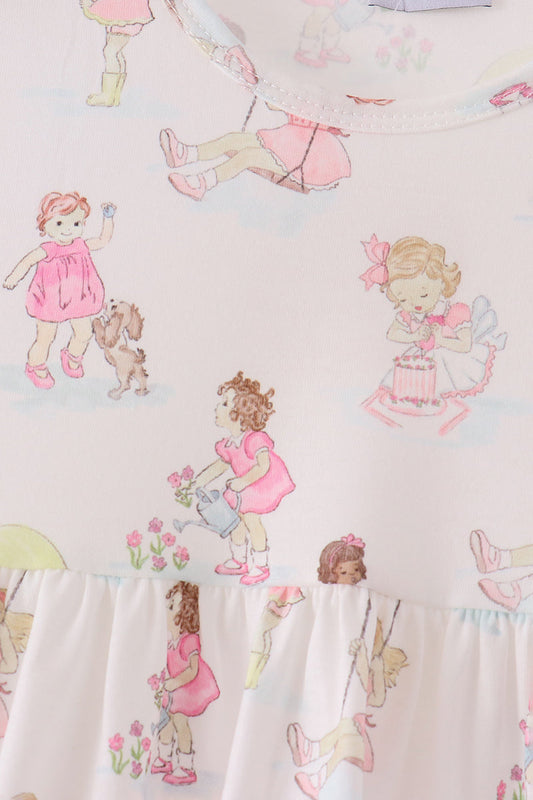 Pink all day adventure ruffle dress