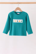 Green Christmas Tree Embroidery Top