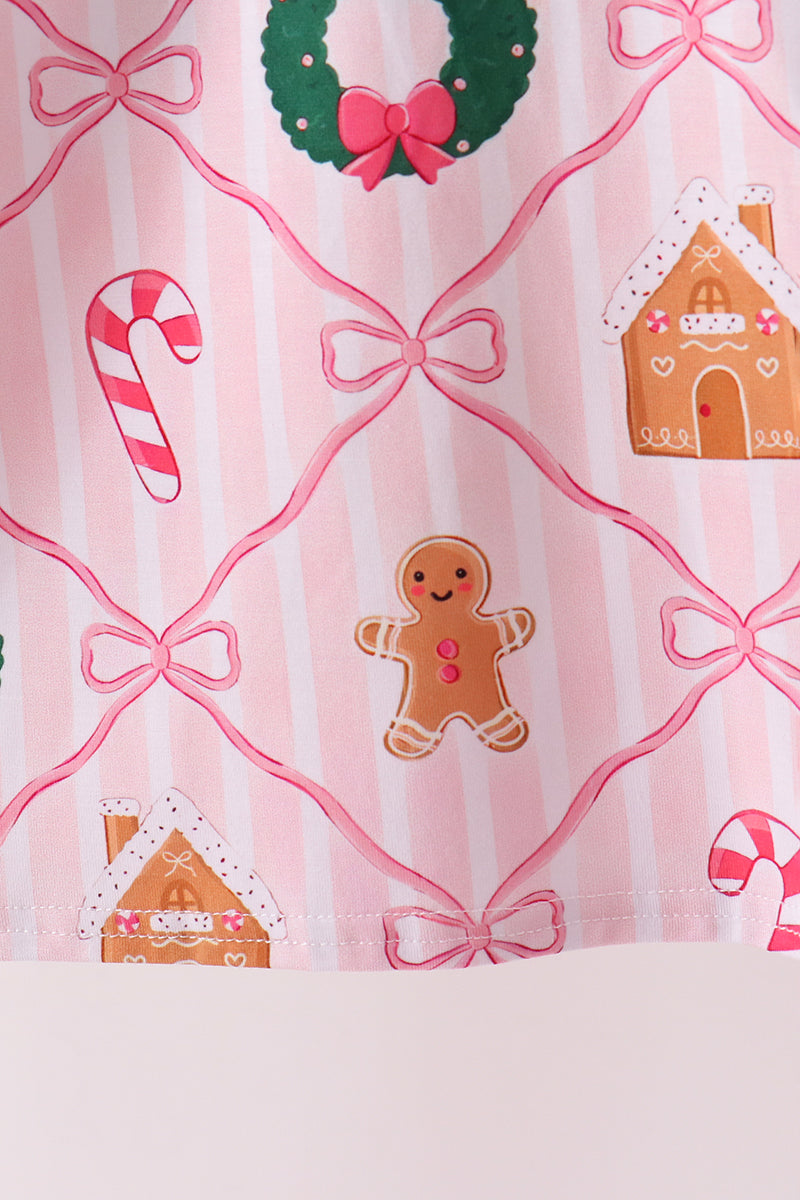 Pink Christmas Tree Bamboo Mom&me Pajama Set