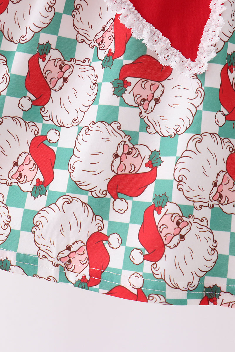 Red Santa Bow Lace Dress