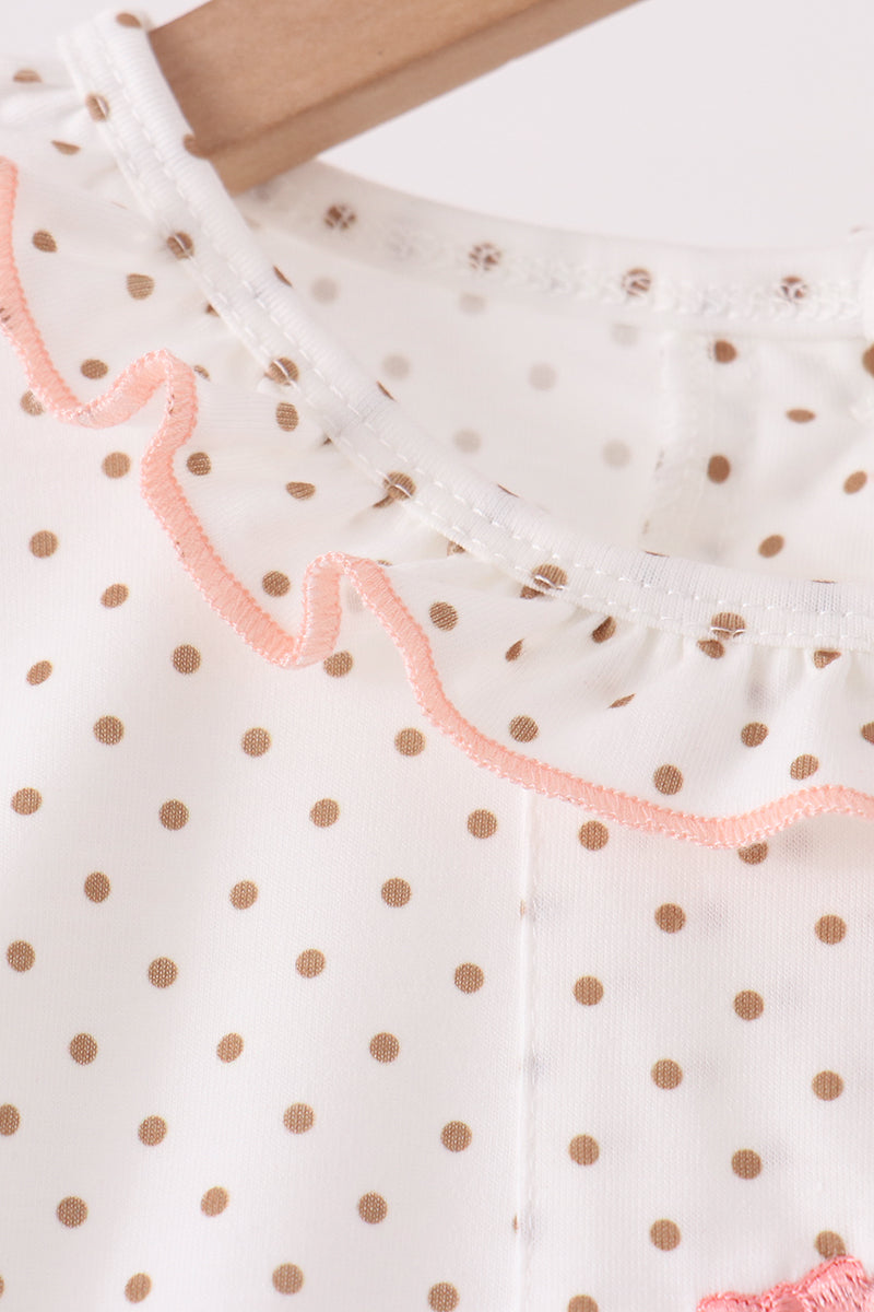 Pink Gingerbread Embroidery Ruffle Dress