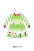 PO93 Green stripe christmas grinch embroidery collection - Dress