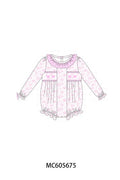 PO95 Pink bow smocked ruffle collection - Bubble
