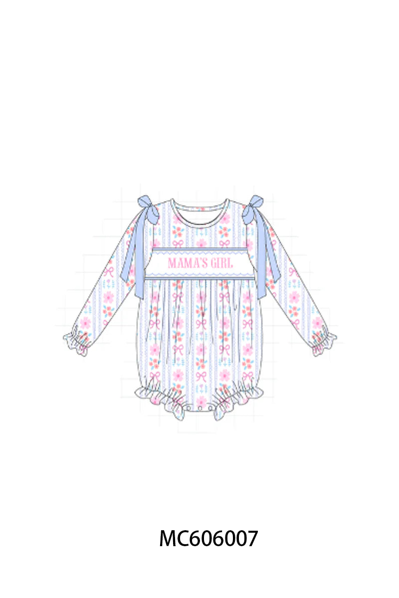 PO95 Blue MAMA'S GIRL embroidery floral collection - Bubble
