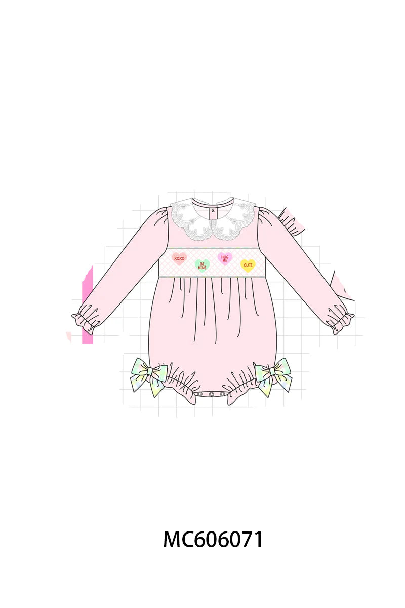 PO95 Pink heart smocked plaid collection