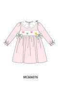 PO95 Pink heart smocked plaid collection - Dress