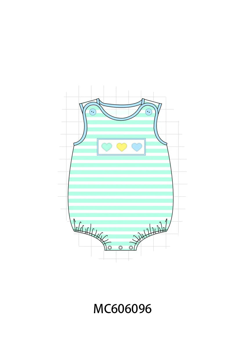PO95 Rainbow stripe valentine heart applique collection - Boy Bubble