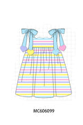 PO95 Rainbow stripe valentine heart applique collection - Dress