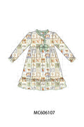 PO95 Sage farm checkered bamboo collection - Dress
