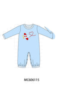 PO95 Blue valentine's day airplane applique collection - Boys Romper