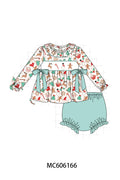 PO95 Mint christmas gingerbread embroidery collection - Bloomer Set
