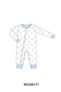 PO95 Blue&pink christmas santa claus pajama collection - Sleeper Onesie
