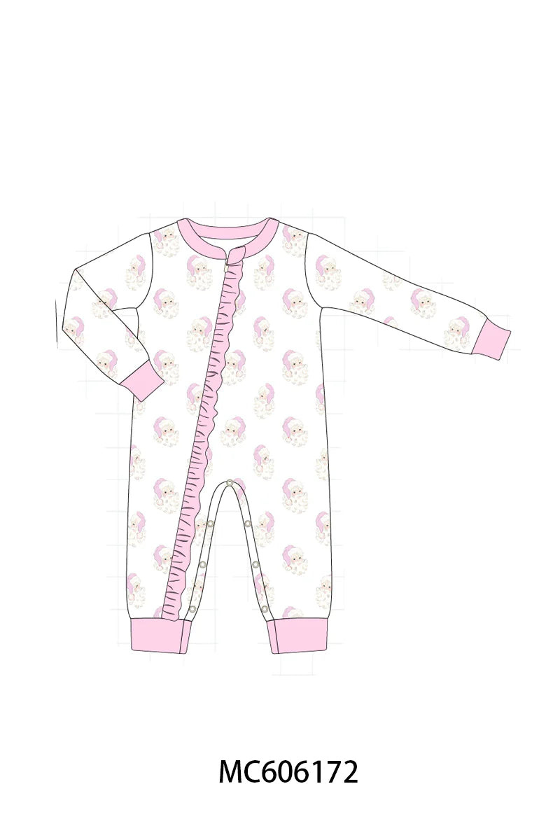 PO95 Blue&pink christmas santa claus pajama collection - Girl Sleeper