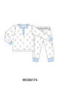 PO95 Blue&pink christmas santa claus pajama collection - Boy Pant Set
