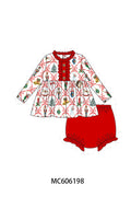 PO95 Red christmas nutcracker bow tie collection - Bloomer Set