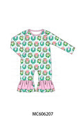 PO95 Teal nativity embroidery plaid collection - Romper