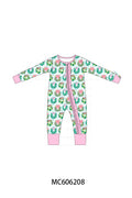 PO95 Teal nativity embroidery plaid collection - Sleeper Onesie