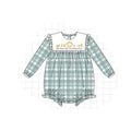 PO95 Teal nativity embroidery plaid collection - Bubble