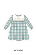 PO95 Teal nativity embroidery plaid collection - Dress