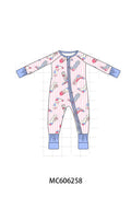 PO95 Blue western boots stripe bamboo collection - Sleeper Onesie