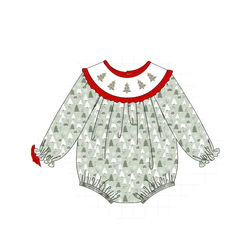 PO95 Green christmas tree embroidery collection - Bubble