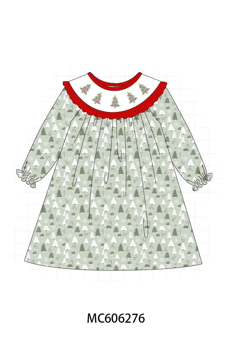 PO95 Green christmas tree embroidery collection - Dress