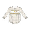PO95 Brown puppy embroidery plaid collection - Bubble