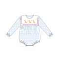 PO95 Blue puppy embroidery plaid collection - Bubble