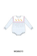 PO95 Blue puppy embroidery plaid collection