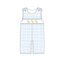PO95 Blue puppy embroidery plaid collection - Boy Jumper