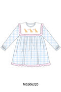 PO95 Blue puppy embroidery plaid collection - Dress