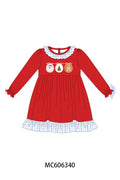 PO95 Red christmas santa tree gingerbread applique collection - Dress