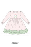 PO95 Pink christmas horse embroidery gingham collection - Dress