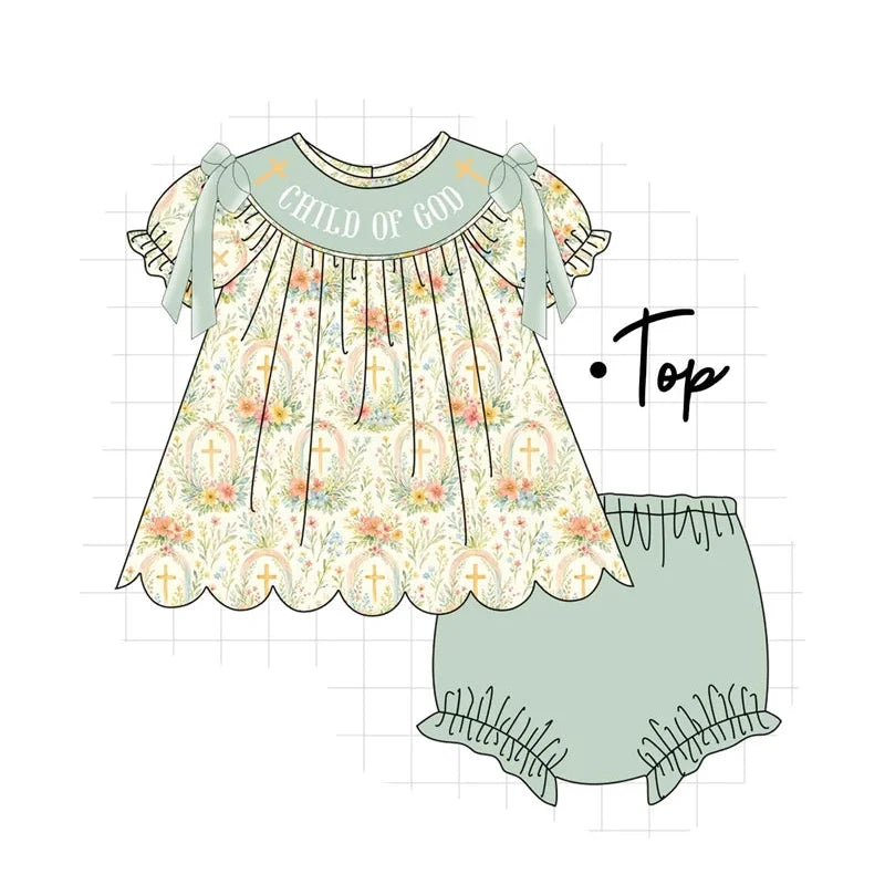 PO102 Sage child of god cross embroidery collection