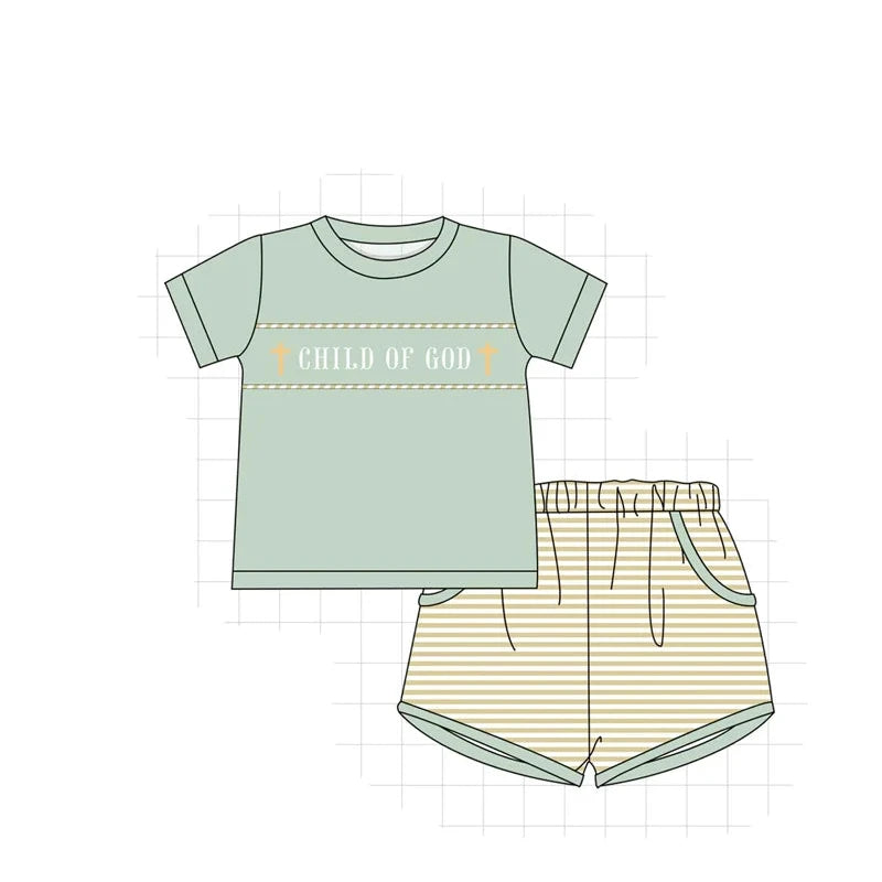 PO102 Sage child of god cross embroidery collection