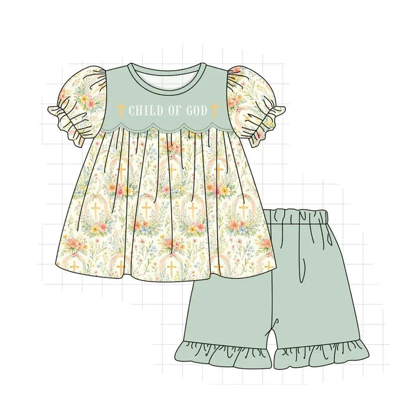 PO102 Sage child of god cross embroidery collection