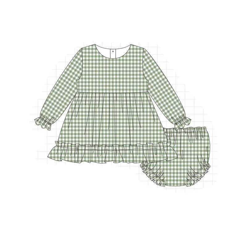 PO94 Sage gingham collection - Diaper Set