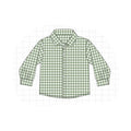 PO94 Sage gingham collection - Boys Button Shirt