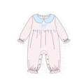 PO94 Pink&blue stripe bow applique collection - Romper