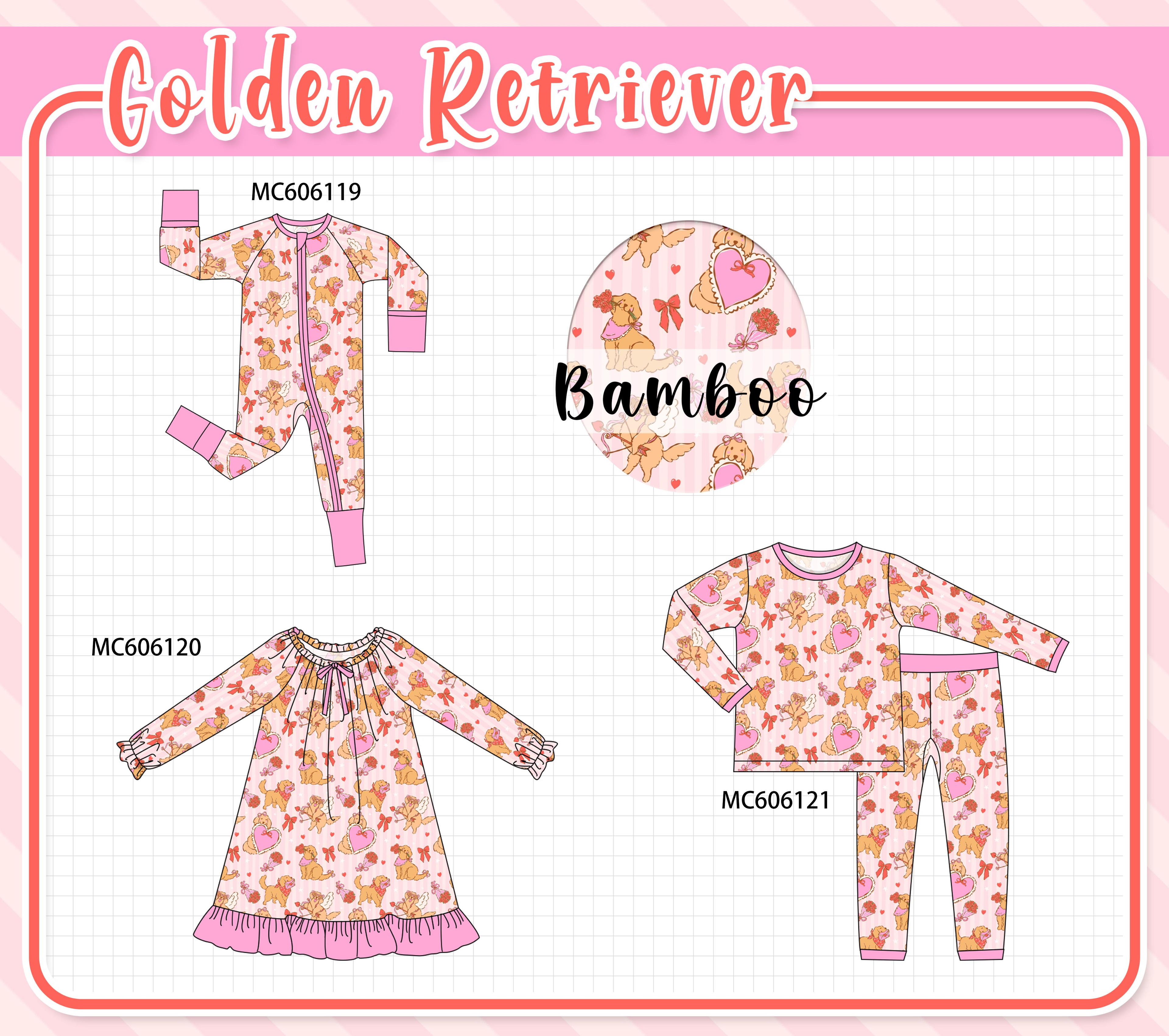 PO95 Pink golden retriever bamboo collection