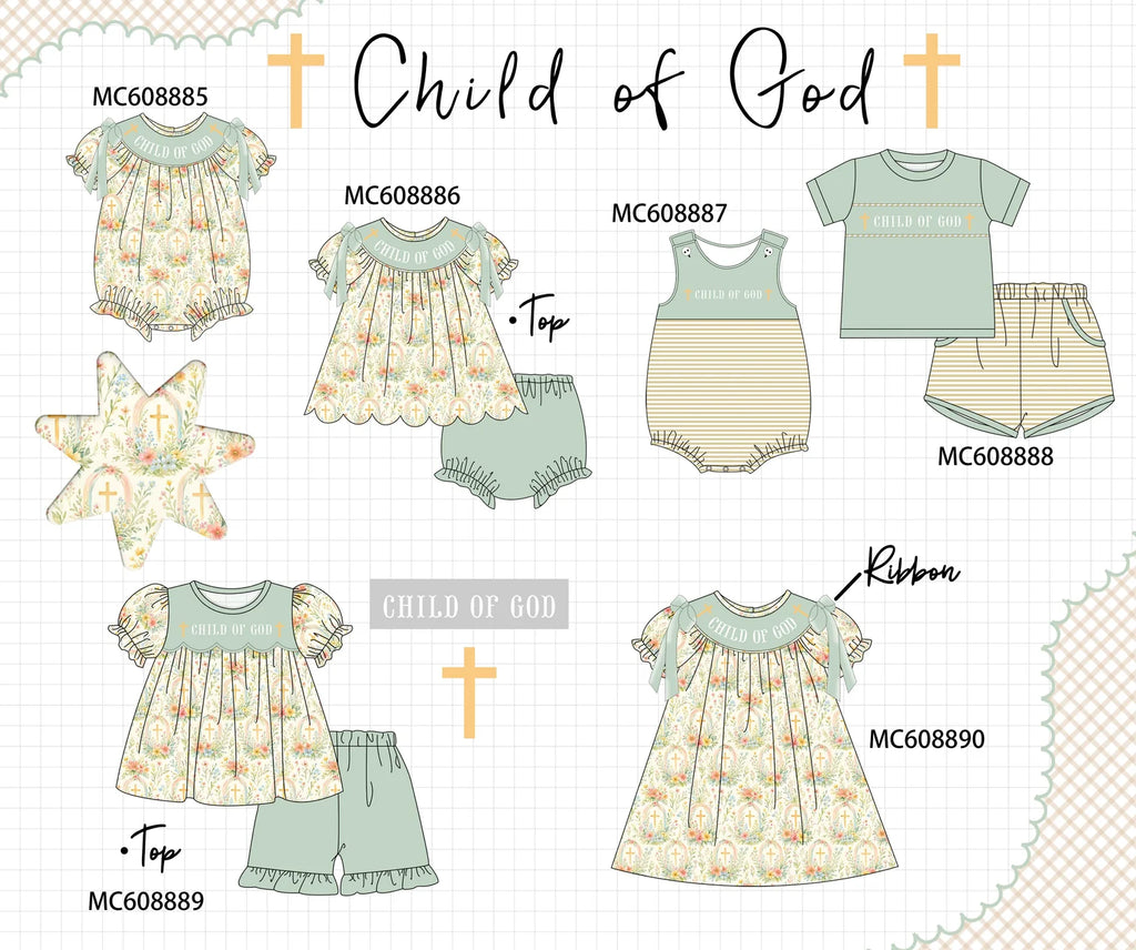 PO102 Sage child of god cross embroidery collection