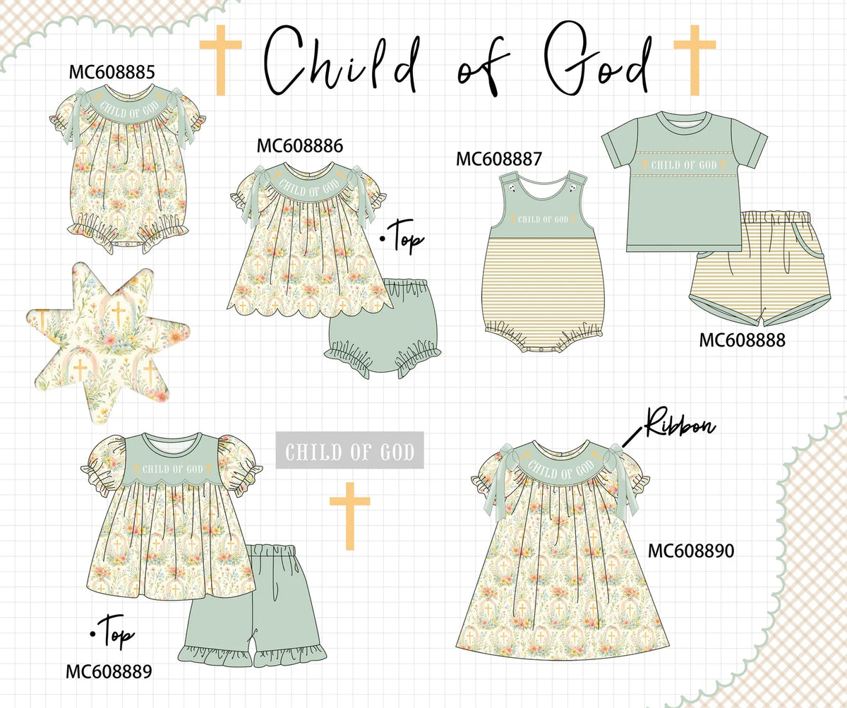PO102 Sage child of god cross embroidery collection