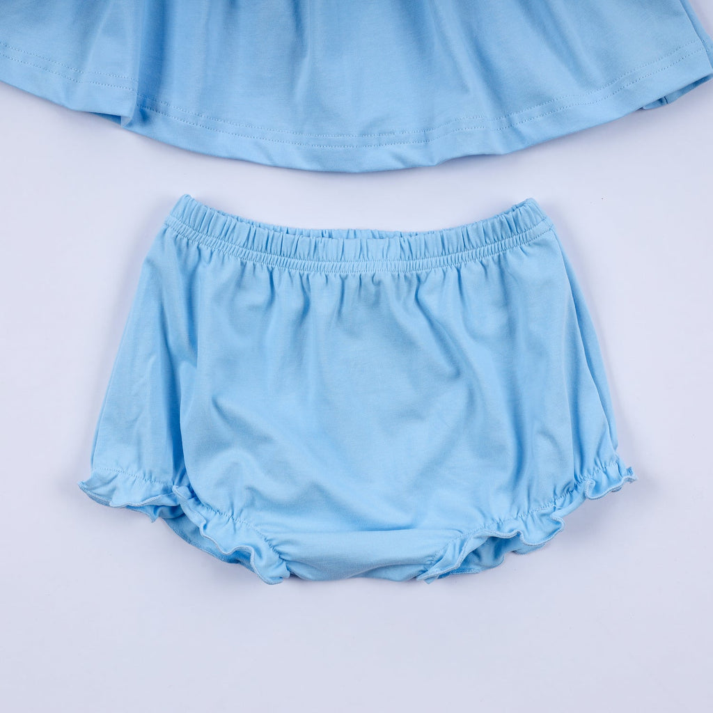 BLUE NATIVITY HAND SMOCKED BLOOMER SET
