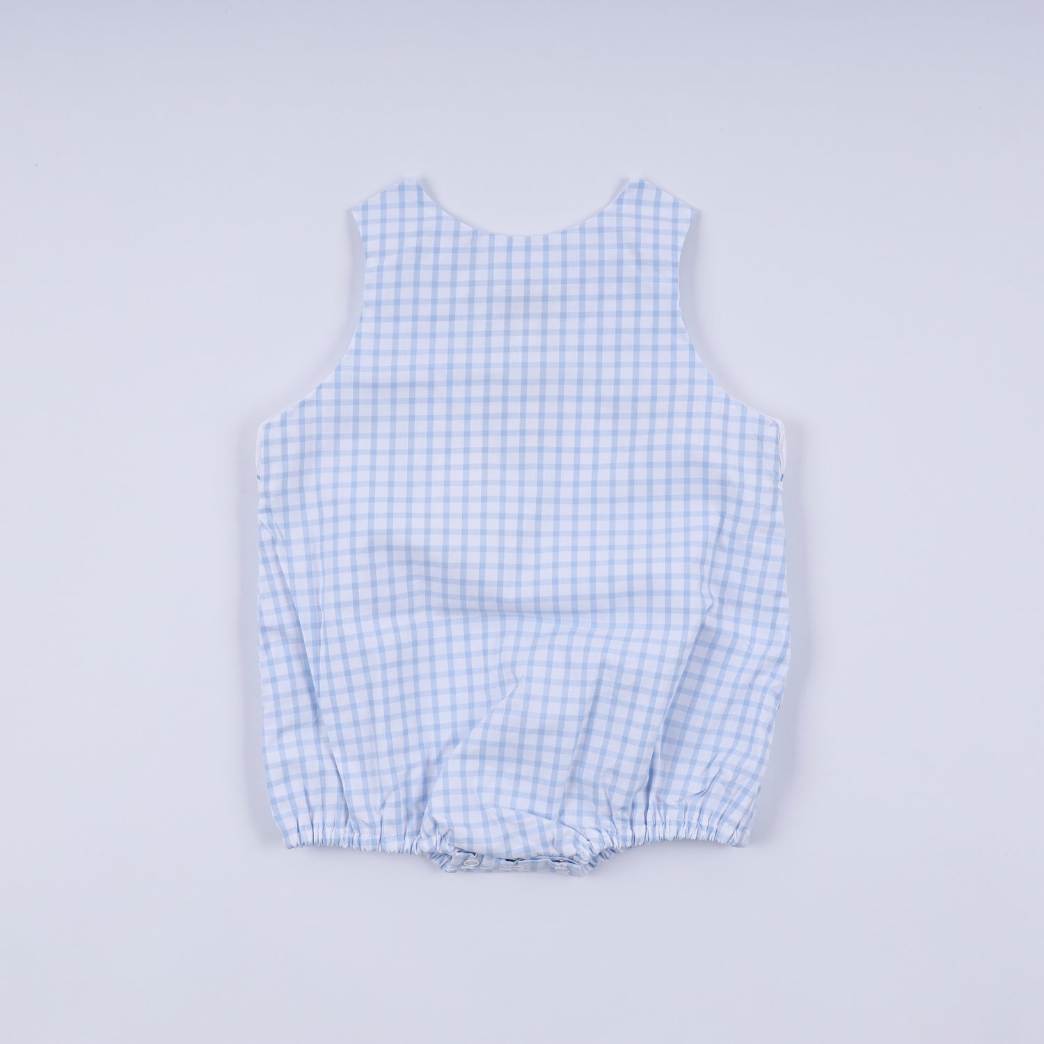 BLUE CHARACTER HAND SMOCKED GINGHAM BUBBLE